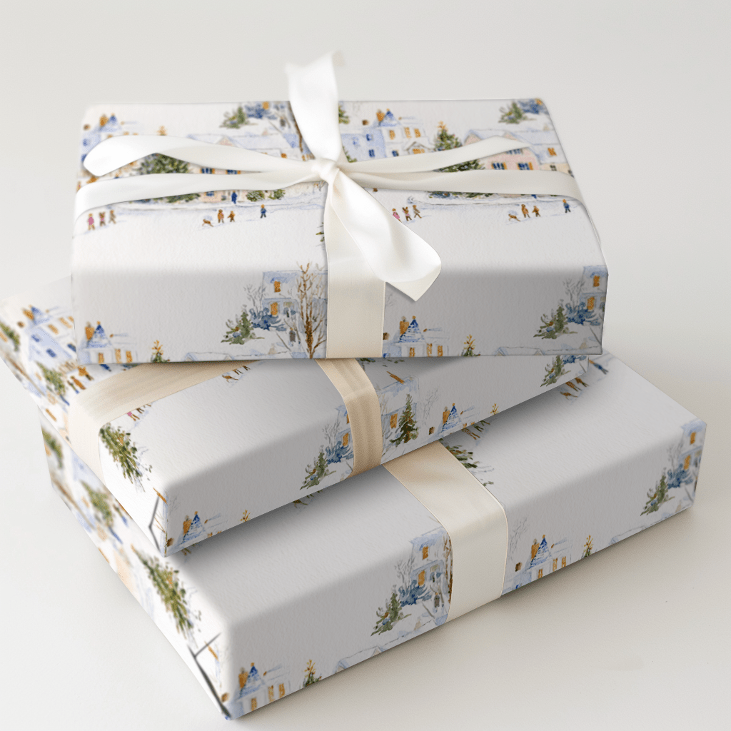 Snowtown Village - Wrapping Paper - Aspen & Arlo