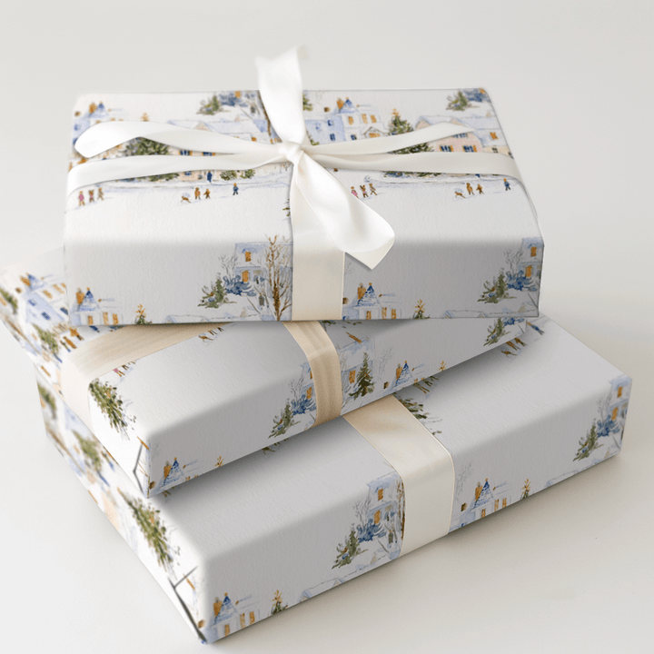 Snowtown Village - Wrapping Paper - Aspen & Arlo