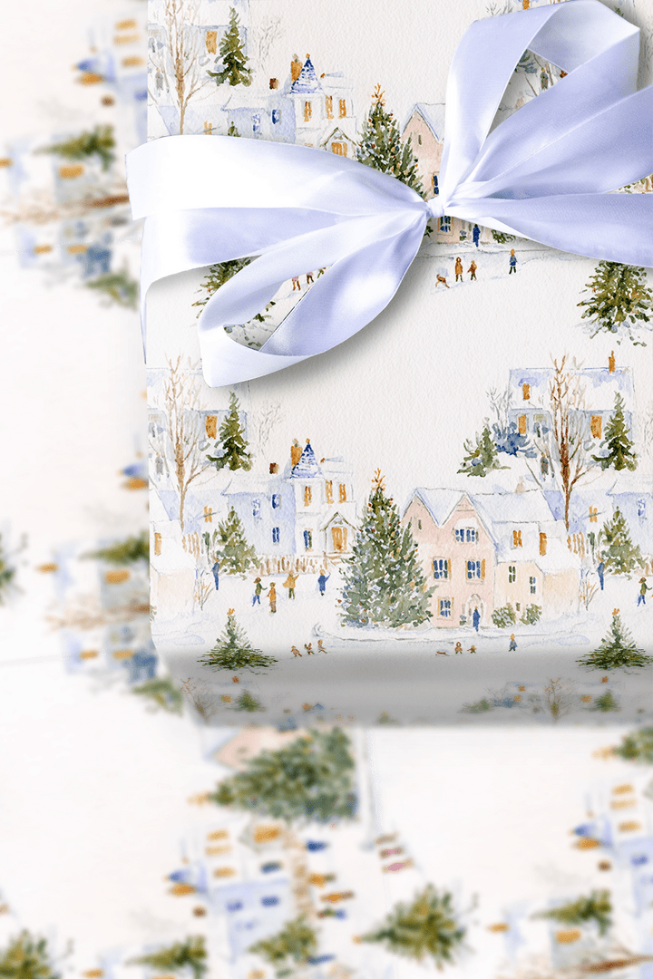 Snowtown Village - Wrapping Paper - Aspen & Arlo
