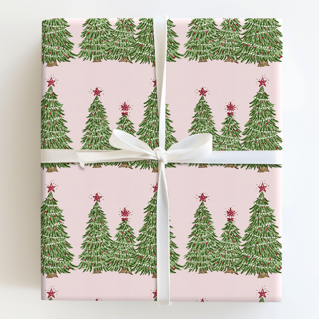 Pink Pine Parade - Wrapping Paper - Aspen & Arlo