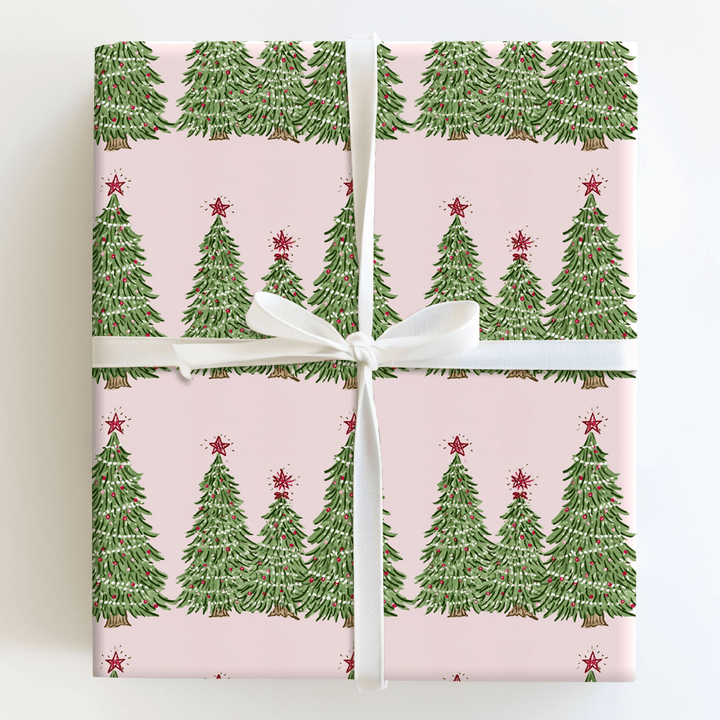 Pink Pine Parade - Wrapping Paper - Aspen & Arlo