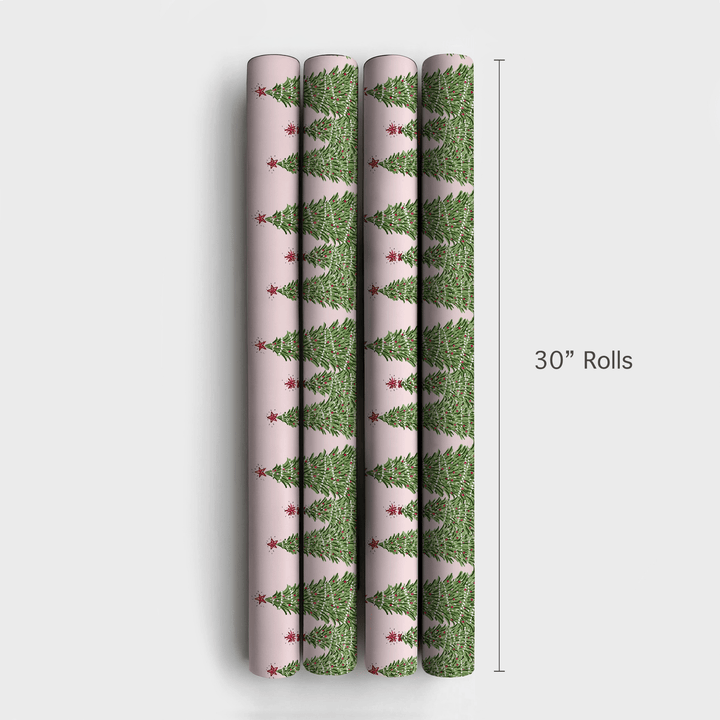 Pink Pine Parade - Wrapping Paper - Aspen & Arlo