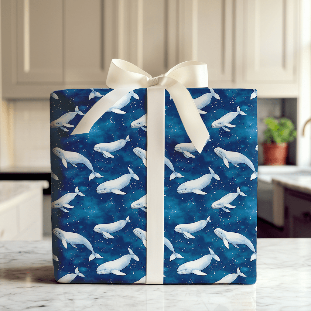 Beluga Blues - Wrapping Paper - Aspen & Arlo