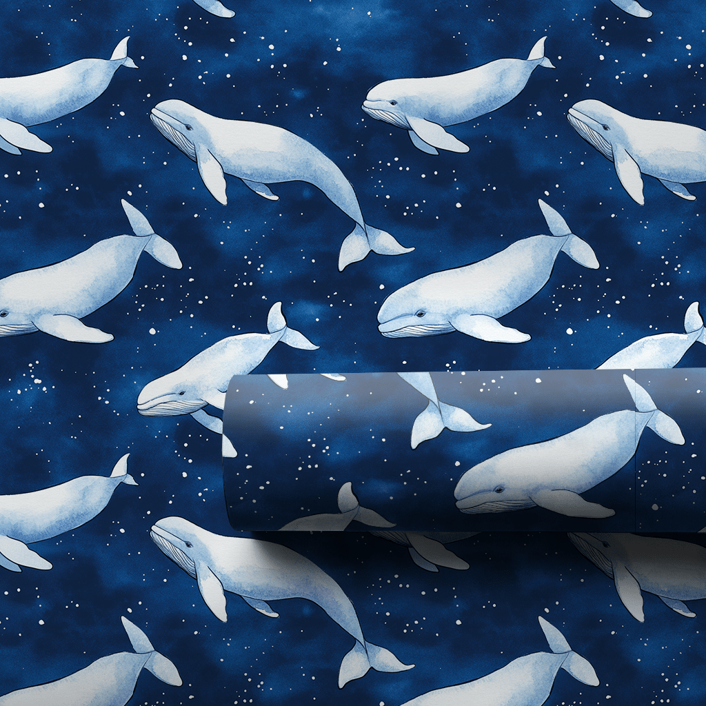 Beluga Blues - Wrapping Paper - Aspen & Arlo