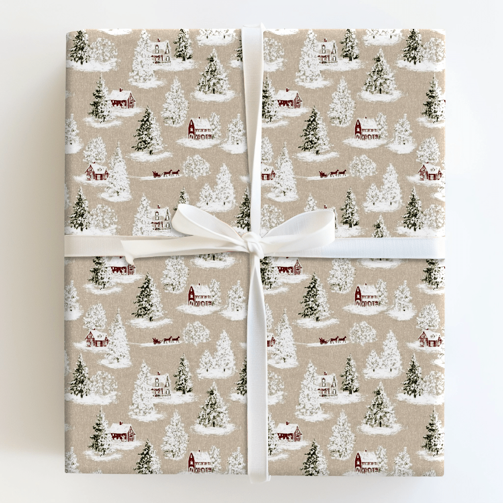 Winter Village Toile - Wrapping Paper - Aspen & Arlo