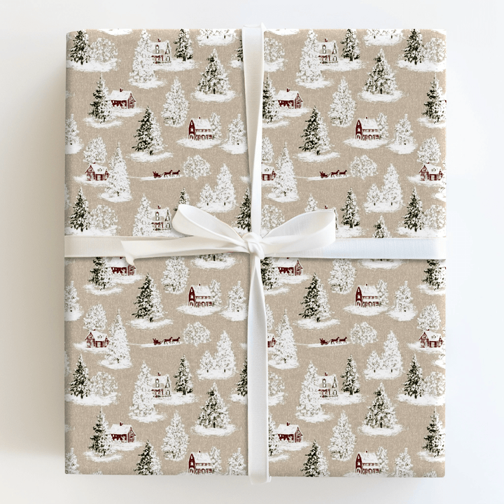 Winter Village Toile - Wrapping Paper - Aspen & Arlo