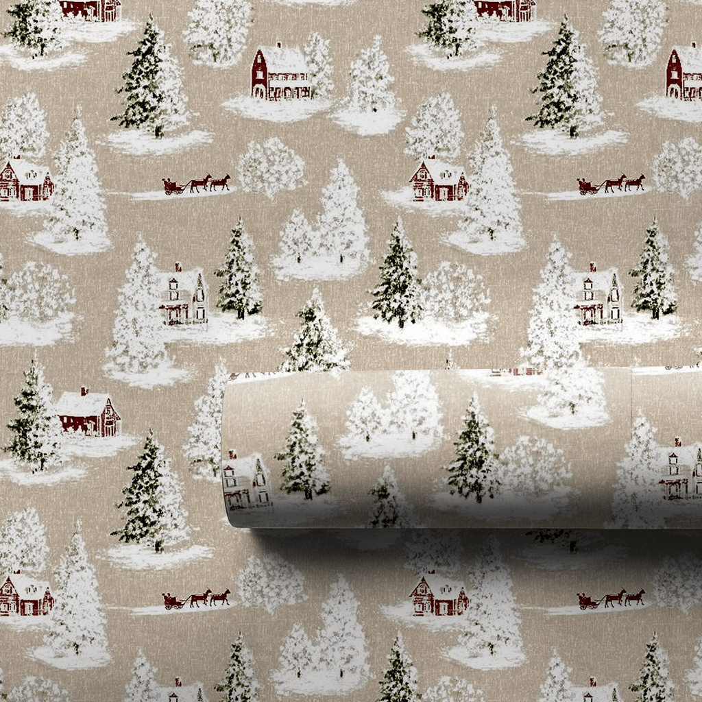 Winter Village Toile - Wrapping Paper - Aspen & Arlo