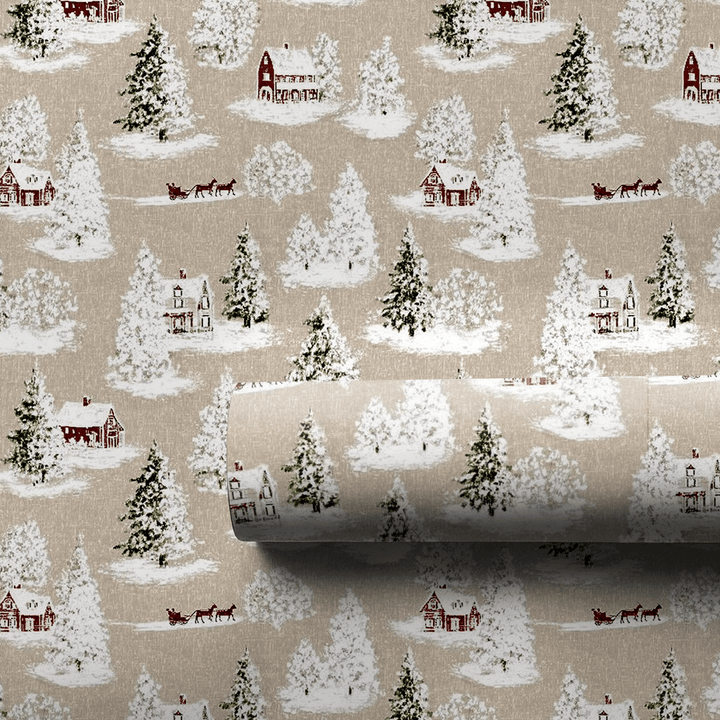 Winter Village Toile - Wrapping Paper - Aspen & Arlo