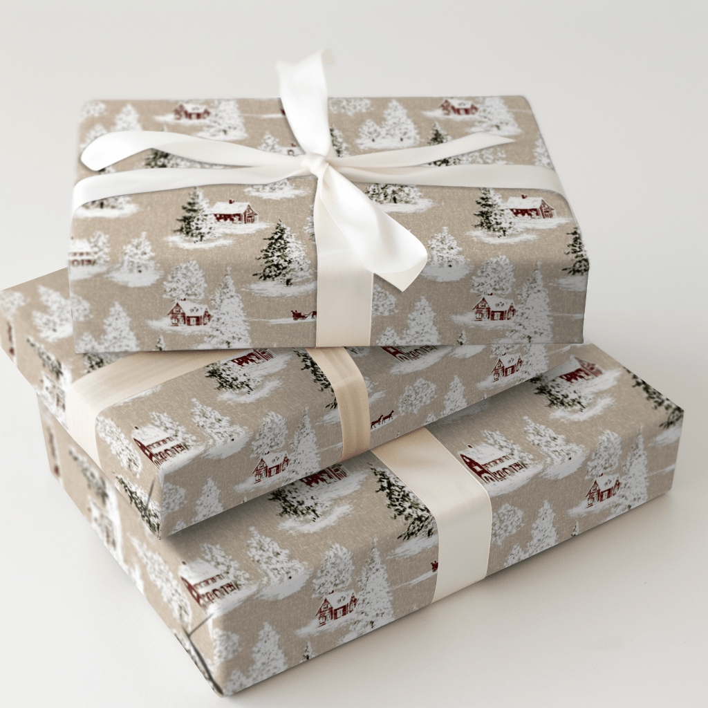 Winter Village Toile - Wrapping Paper - Aspen & Arlo