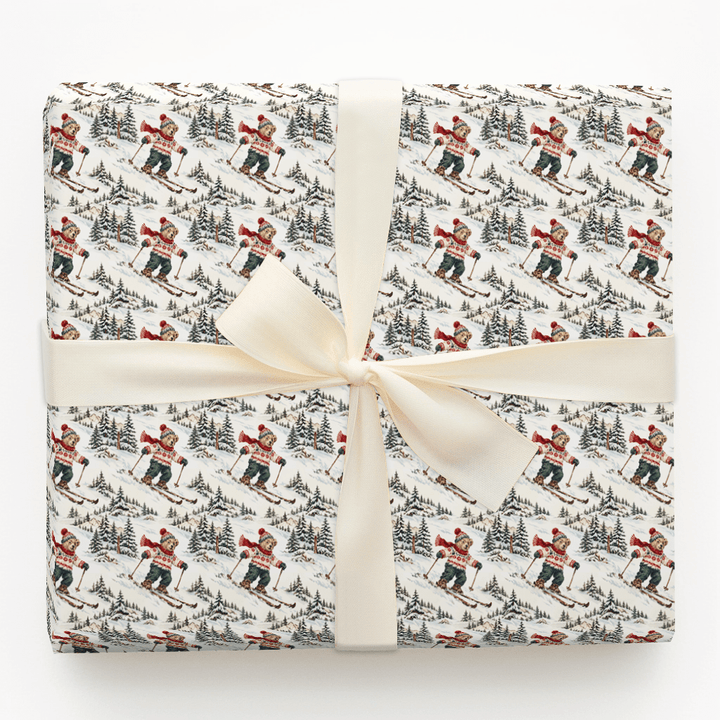 Ski Lodge Teddy - Wrapping Paper - Aspen & Arlo