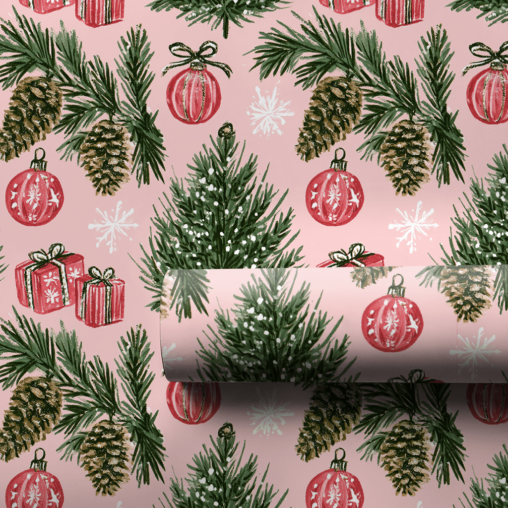 Pinecones and Baubles - Wrapping Paper - Aspen & Arlo