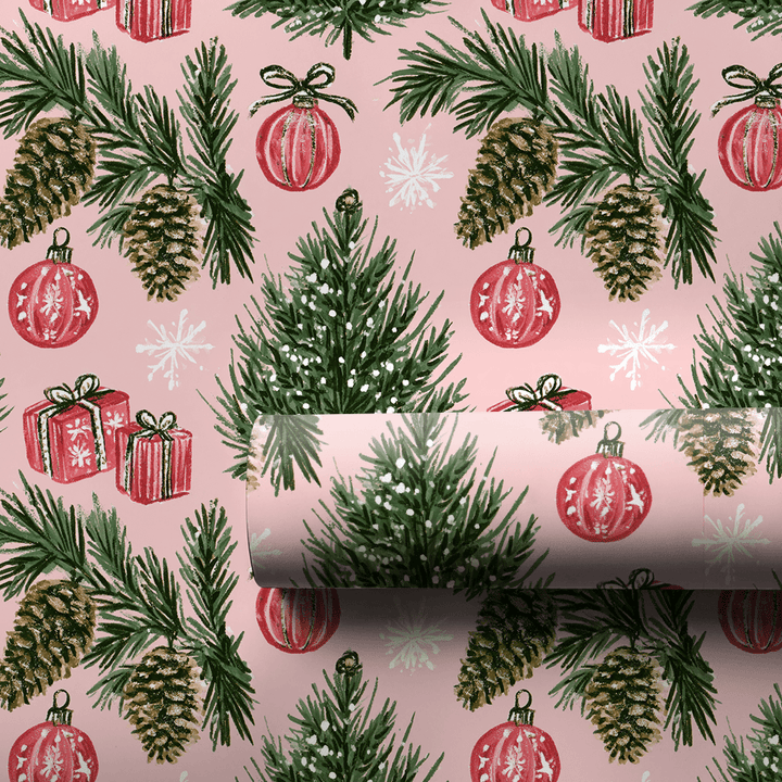 Pinecones and Baubles - Wrapping Paper - Aspen & Arlo