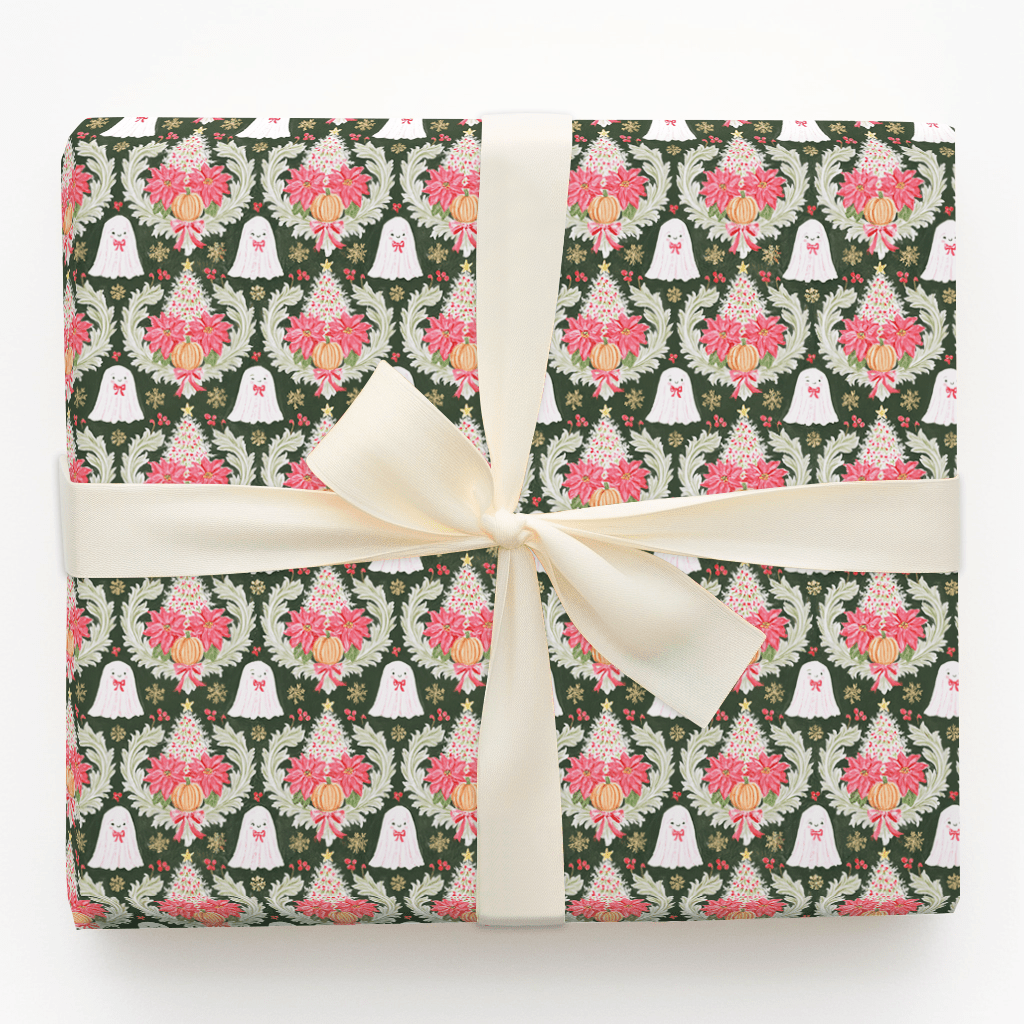 Poinsettia Phantoms - Wrapping Paper - Aspen & Arlo