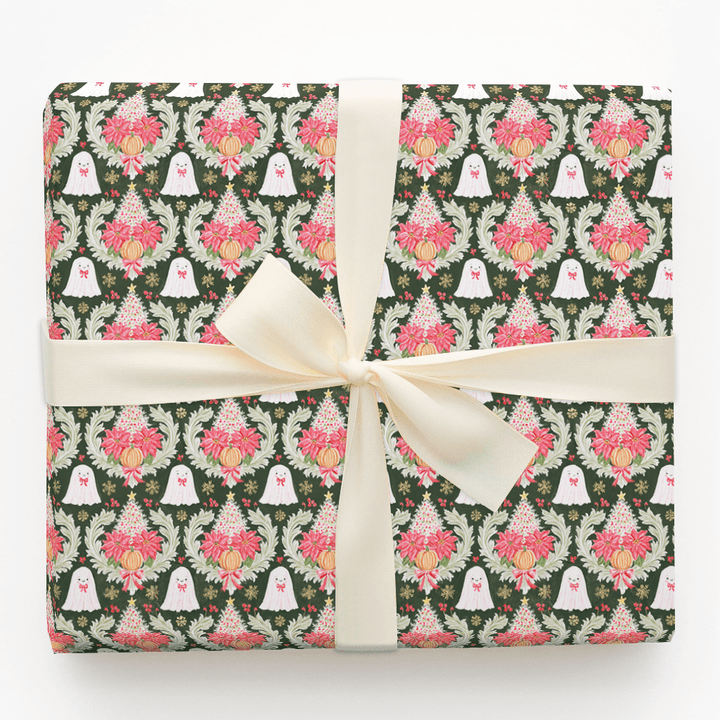 Poinsettia Phantoms - Wrapping Paper - Aspen & Arlo