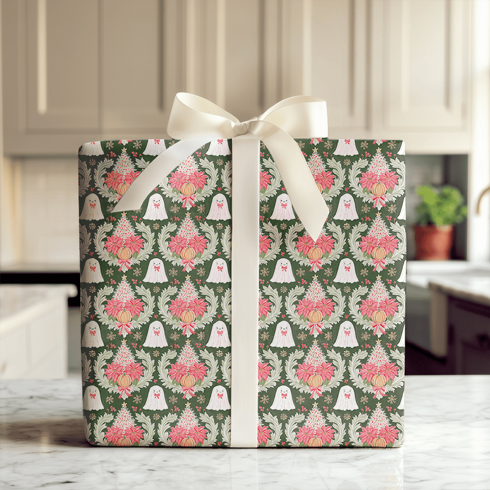 Poinsettia Phantoms - Wrapping Paper - Aspen & Arlo