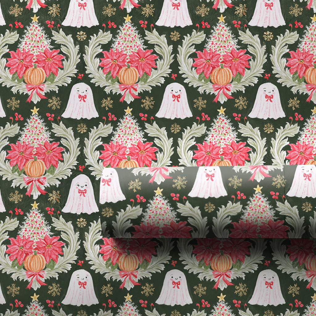 Poinsettia Phantoms - Wrapping Paper - Aspen & Arlo