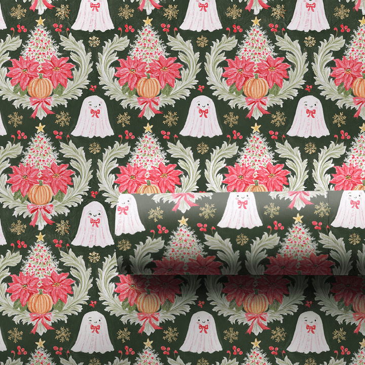 Poinsettia Phantoms - Wrapping Paper - Aspen & Arlo