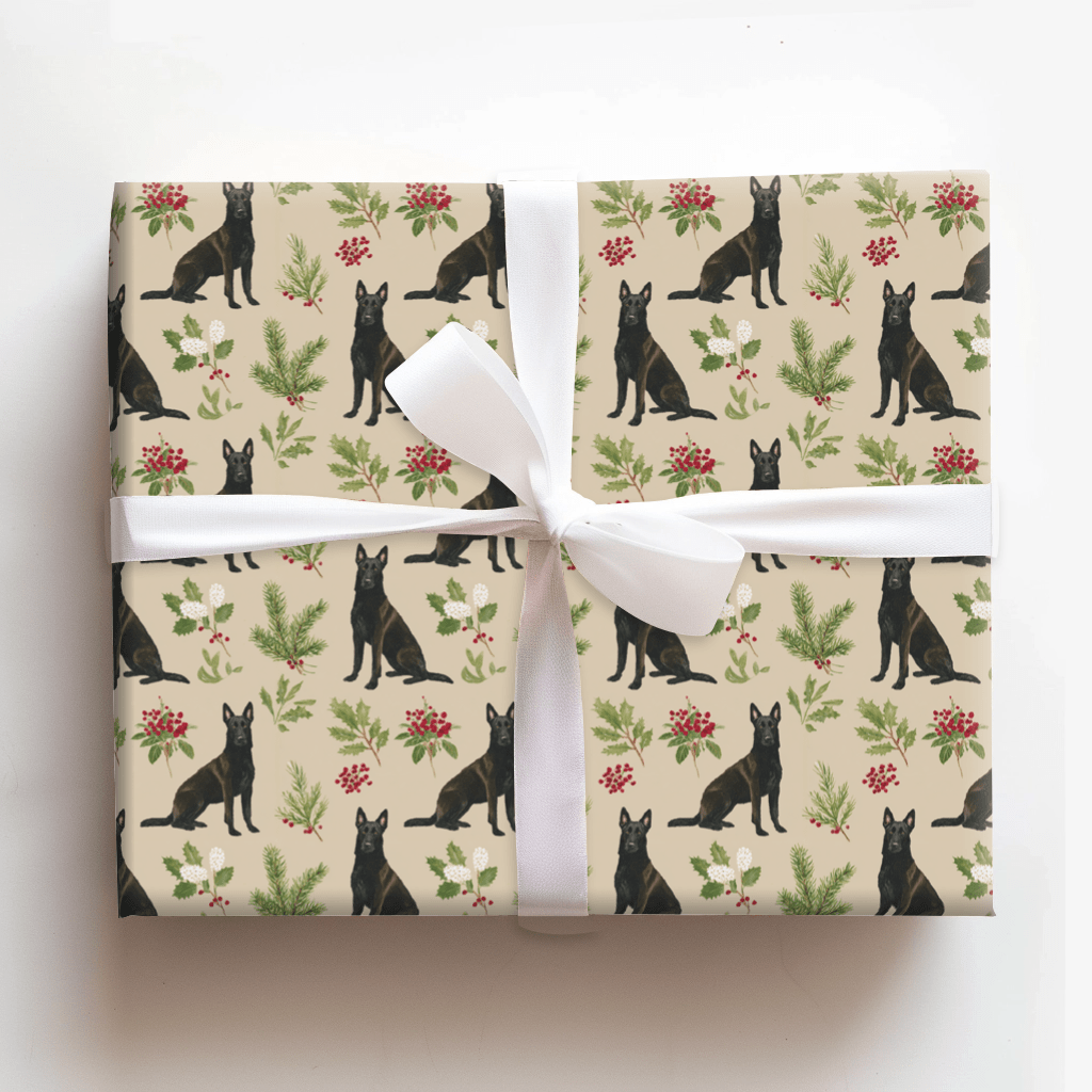 Holly Jolly Malinois - Wrapping Paper - Aspen & Arlo