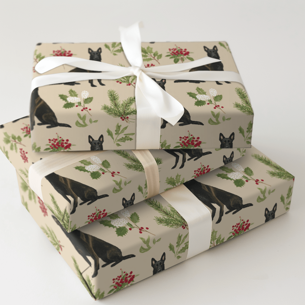 Holly Jolly Malinois - Wrapping Paper - Aspen & Arlo