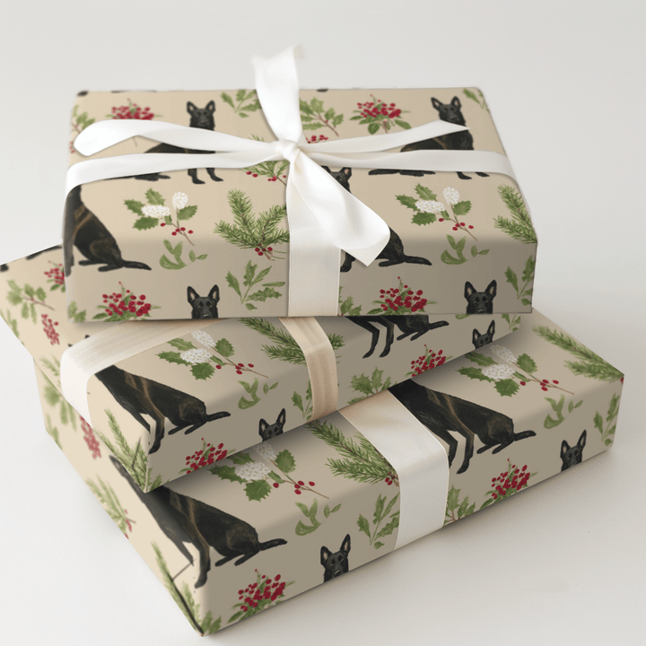 Holly Jolly Malinois - Wrapping Paper - Aspen & Arlo