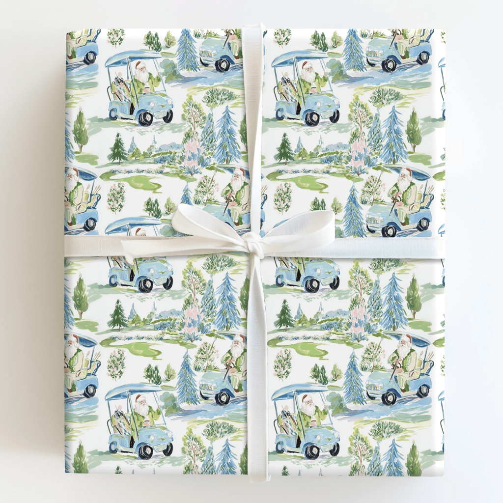 Frosted Golf Course Wrapping Paper: Whimsical Golf Gift Wrap – Aspen & Arlo