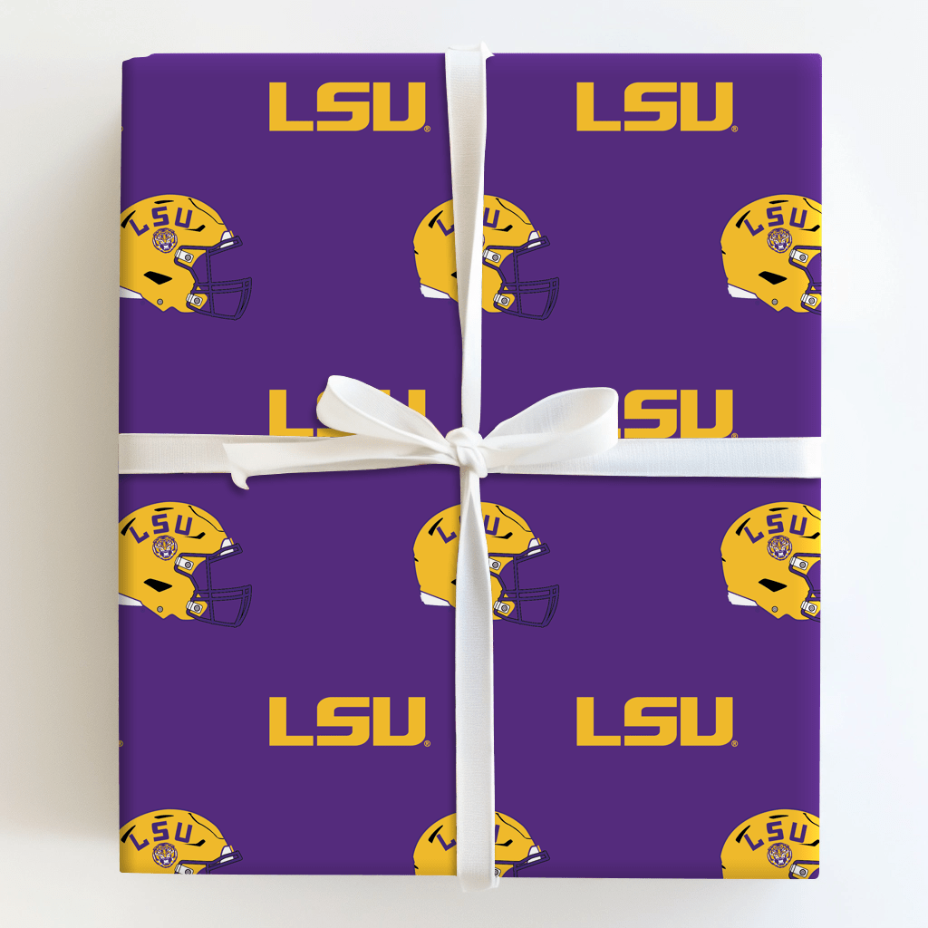 LSU Purple Helmet - Wrapping Paper - Aspen & Arlo
