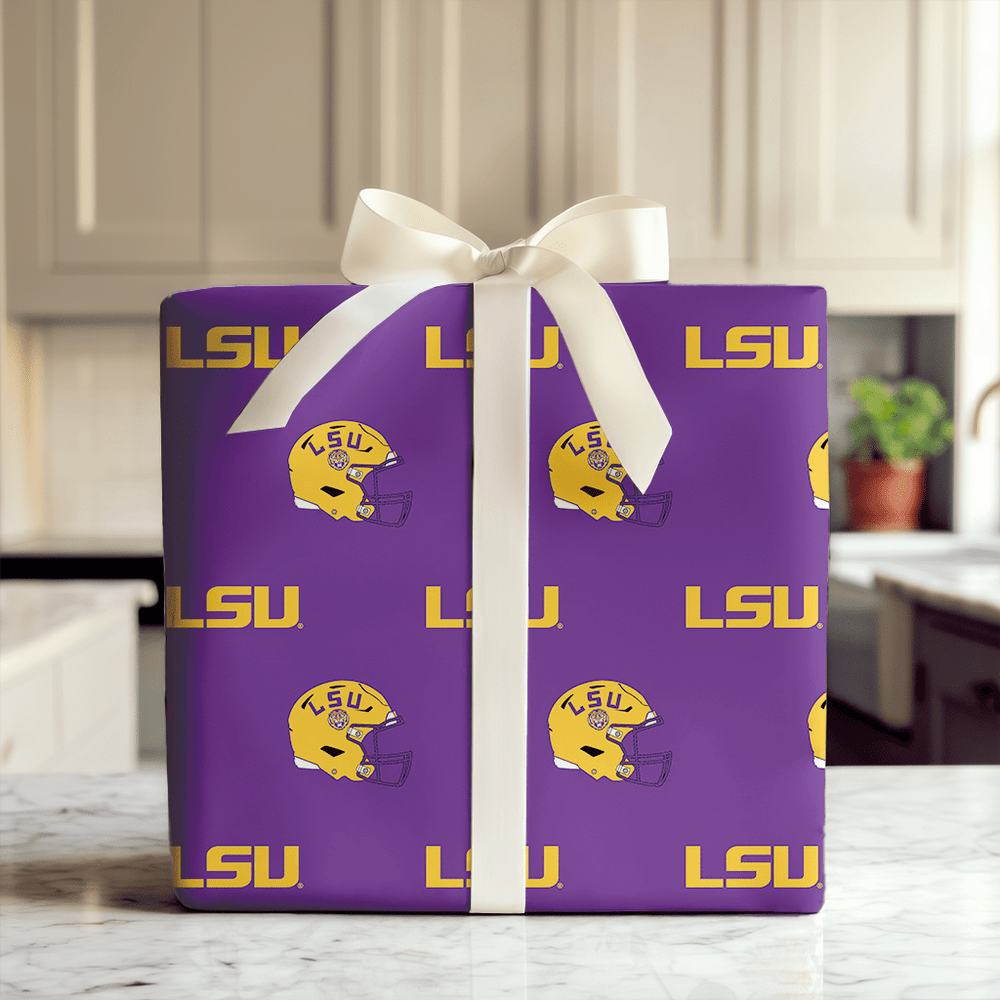 LSU Purple Helmet - Wrapping Paper - Aspen & Arlo