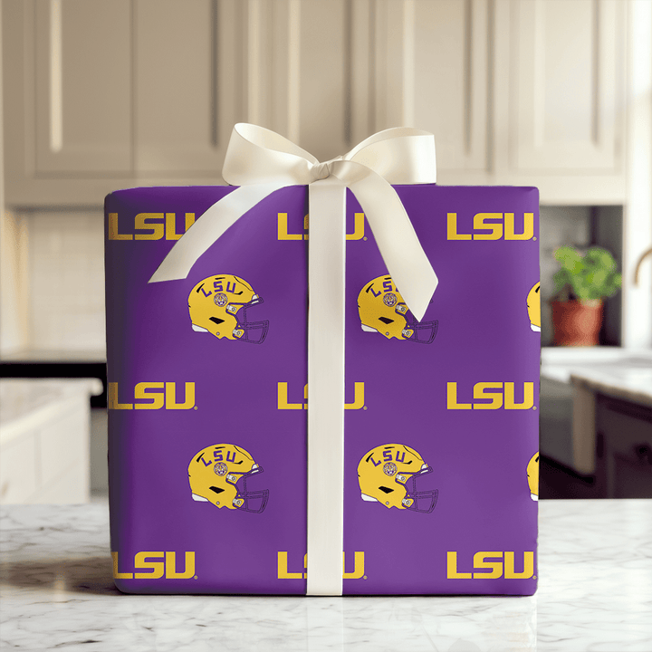 LSU Purple Helmet - Wrapping Paper - Aspen & Arlo