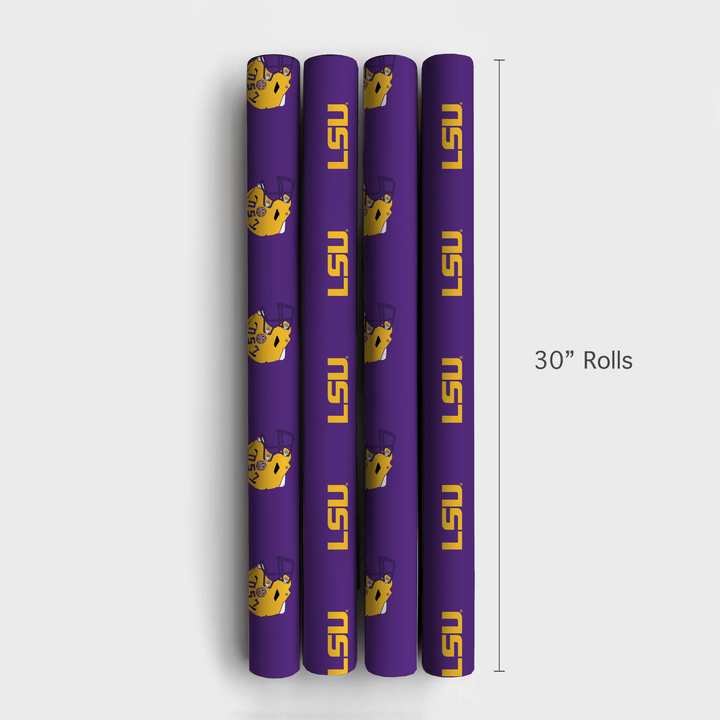 LSU Purple Helmet - Wrapping Paper - Aspen & Arlo