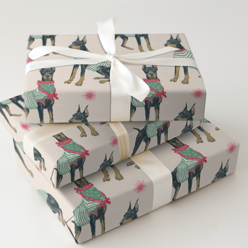 Best Dressed Dobermans - Wrapping Paper - Aspen & Arlo