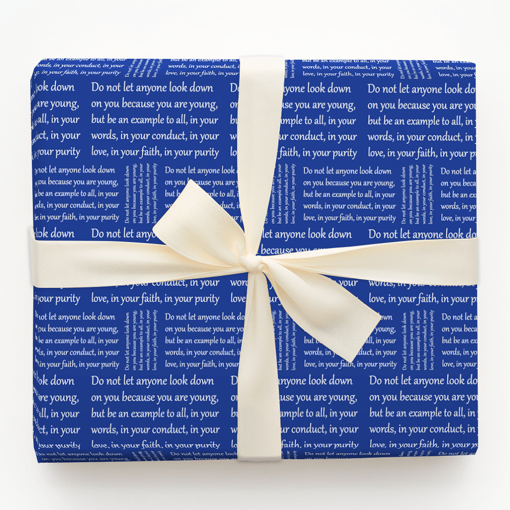 In Your Faith in Blue - Wrapping Paper - Aspen & Arlo
