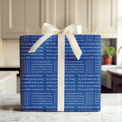 In Your Faith in Blue - Wrapping Paper - Aspen & Arlo