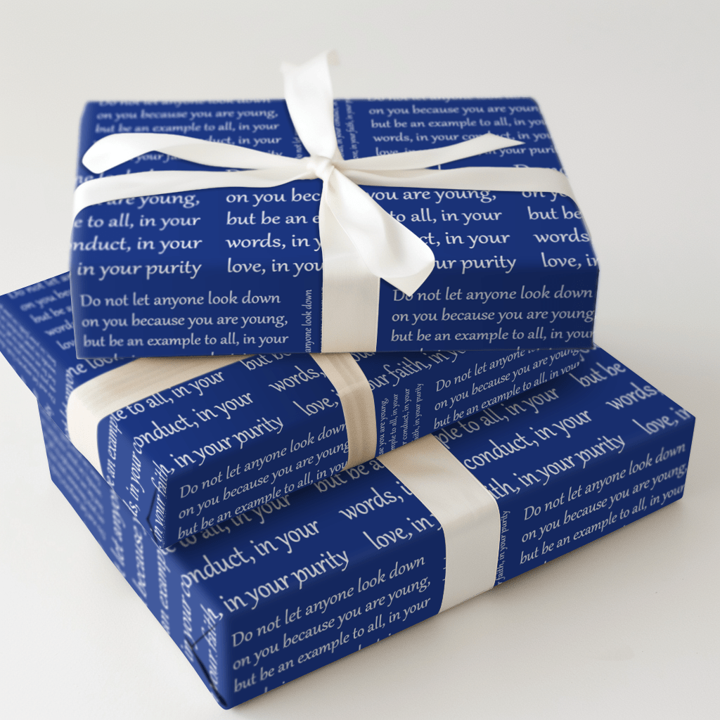 In Your Faith in Blue - Wrapping Paper - Aspen & Arlo