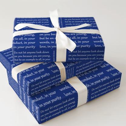 In Your Faith in Blue - Wrapping Paper - Aspen & Arlo