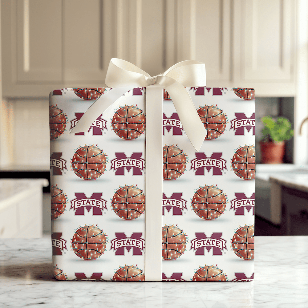 Holiday Hoops Bulldogs - Wrapping Paper - Aspen & Arlo