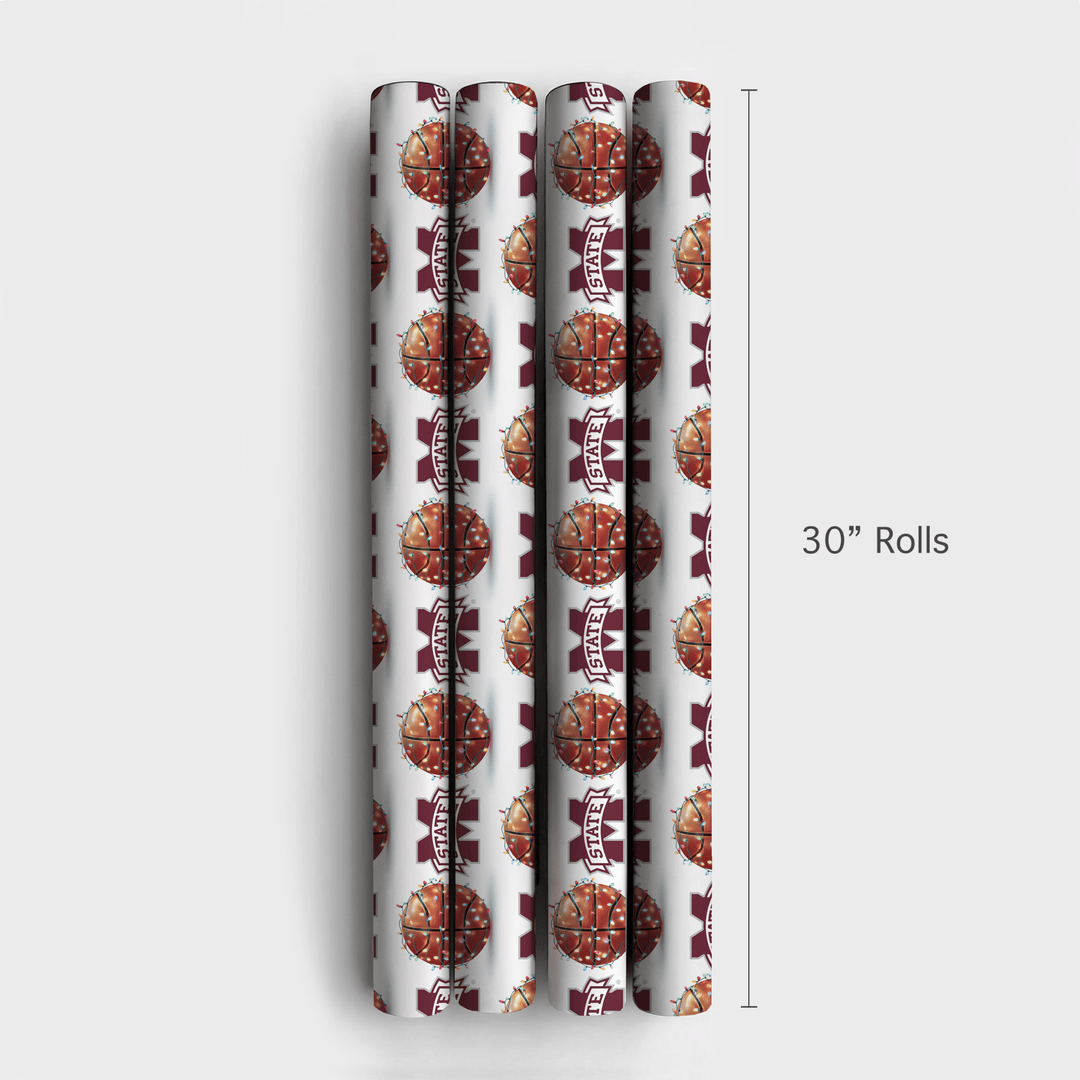 Holiday Hoops Bulldogs - Wrapping Paper - Aspen & Arlo
