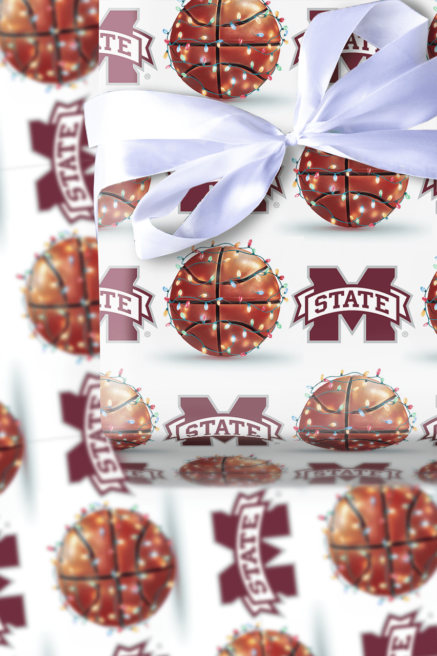 Holiday Hoops Bulldogs - Wrapping Paper - Aspen & Arlo