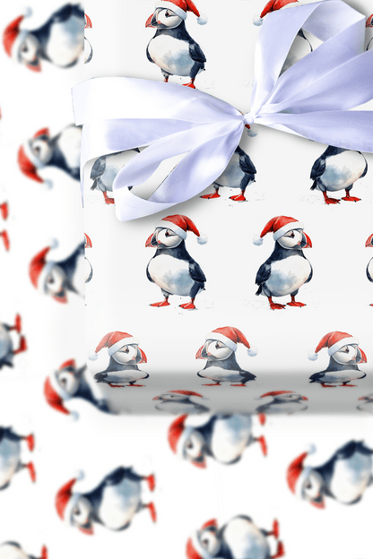 Puffin Claus - Wrapping Paper - Aspen & Arlo