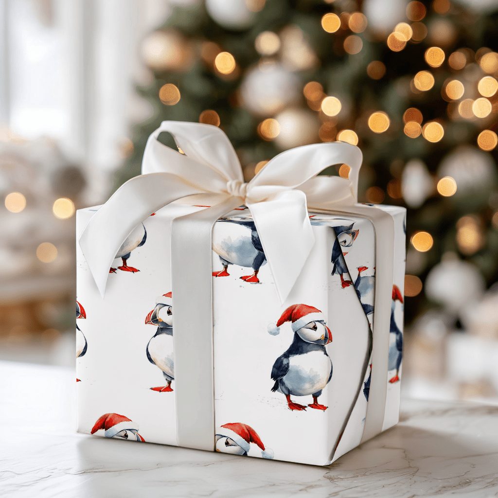 Puffin Claus - Wrapping Paper - Aspen & Arlo