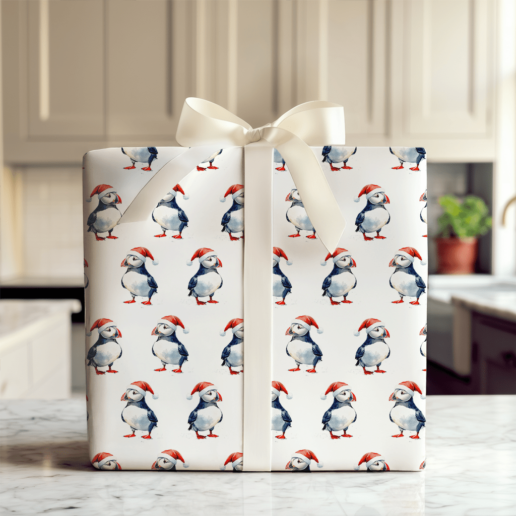 Puffin Claus - Wrapping Paper - Aspen & Arlo