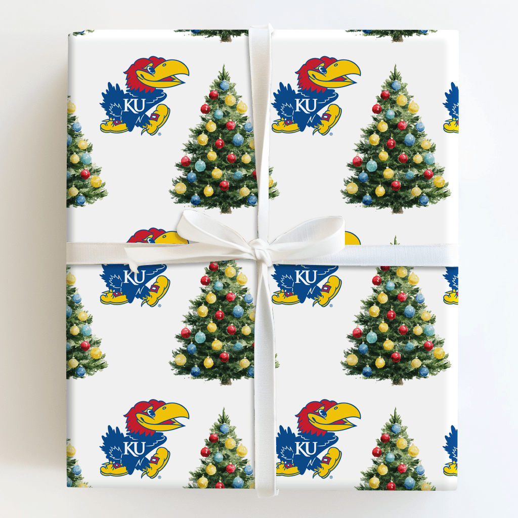 Jingle Jayhawk Tree - Wrapping Paper - Aspen & Arlo