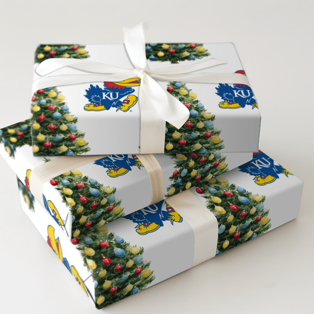 Jingle Jayhawk Tree - Wrapping Paper - Aspen & Arlo