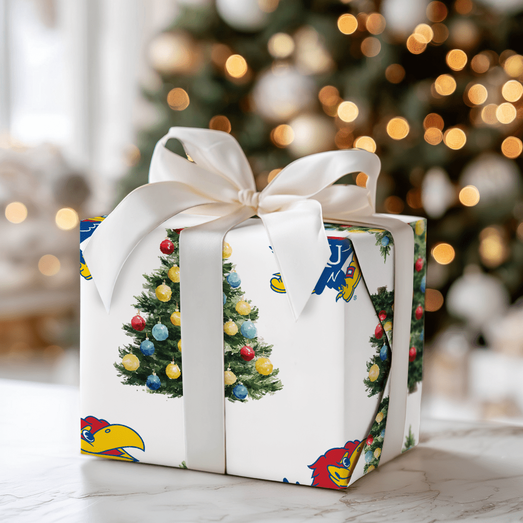 Jingle Jayhawk Tree - Wrapping Paper - Aspen & Arlo