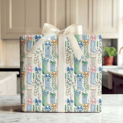 Ballet Slipper Stocking - Wrapping Paper - Aspen & Arlo