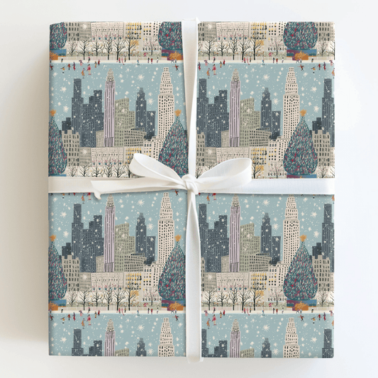 Skating the Rockefeller - Wrapping Paper - Aspen & Arlo