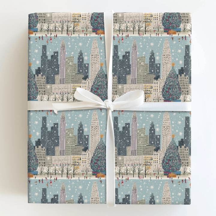 Skating the Rockefeller - Wrapping Paper - Aspen & Arlo