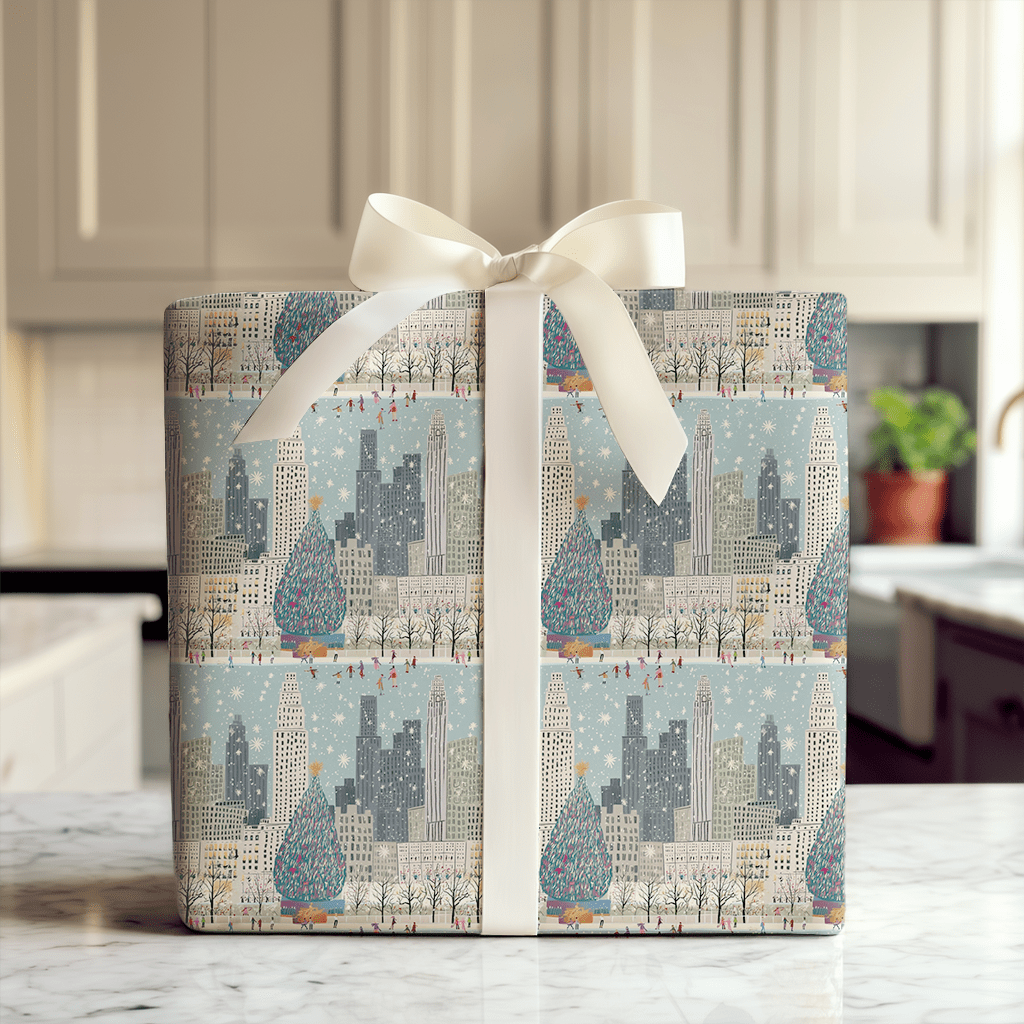 Skating the Rockefeller - Wrapping Paper - Aspen & Arlo