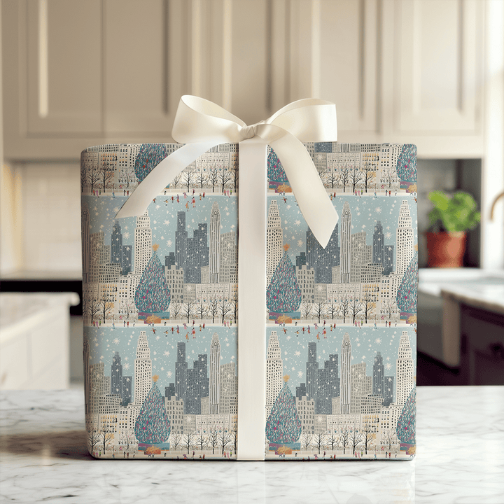 Skating the Rockefeller - Wrapping Paper - Aspen & Arlo