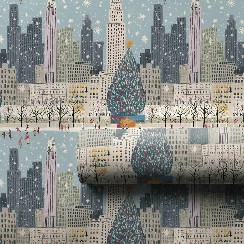Skating the Rockefeller - Wrapping Paper - Aspen & Arlo