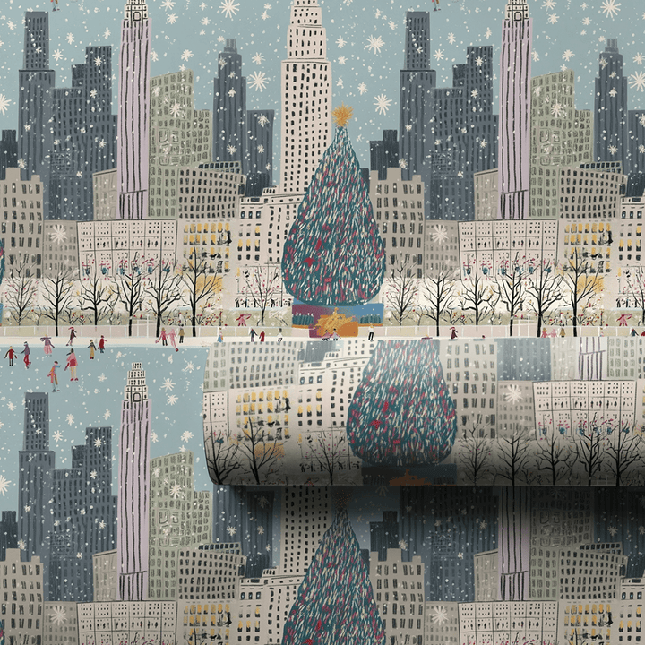 Skating the Rockefeller - Wrapping Paper - Aspen & Arlo